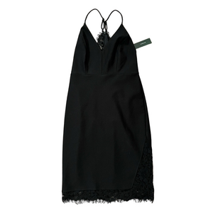 LULUS Black Lace Sleeveless Spaghetti Strap Slip Dress, size medium apparently